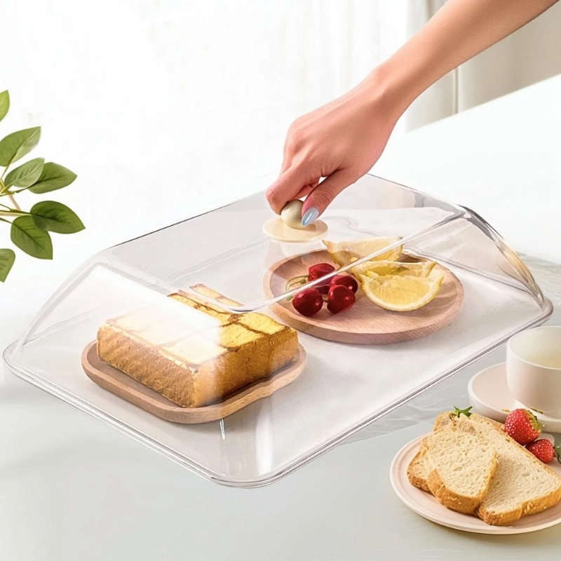 Kitchen Gadgets Website - WORTHBUY 再利用可能なプラスチック製食品カバー クリア防塵&防虫食品鮮度保持カバー 保護蓋 キッチン収納アクセサリー