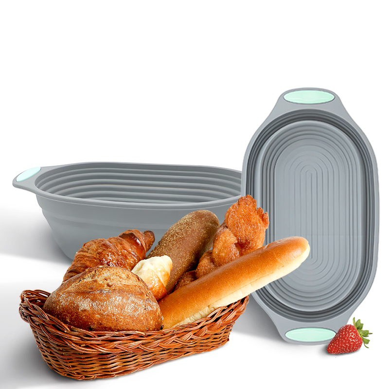Kitchen Gadgets Website - 1PC シリコン製折りたたみ式バンネットパン発酵バスケット - サワードウパン焼きボウル食品グレードキッチンアクセサリー