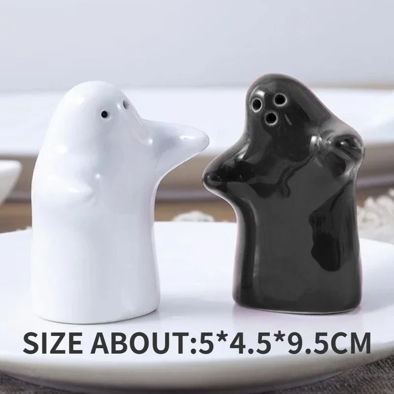 Korean Kitchen Gadgets - セラミックゴースト面白いミニコショウと塩ポット、調味料ポット、クリエイティブハグ、小さなカップルホームアートクラフトボトル、結婚式のギフトの装飾