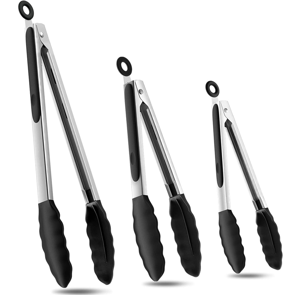 Kitchen Gadgets Gifts - シリコーンバーベキューグリルトングキッチン調理サラダパンサービングトングノンスティックバーベキュークリップクランプステンレス鋼ツールガジェット