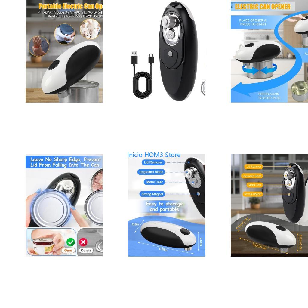 Electric Can Opener - A5YD 電動缶切りスムーズサイドブリキ瓶オープナーポータブルキッチンツール実用的な自動瓶ボトル使いやすい
