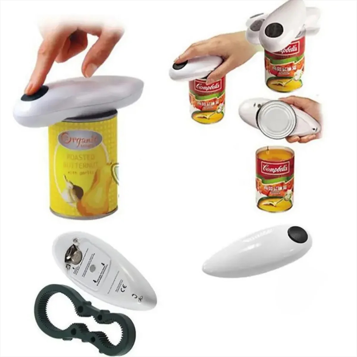 Electric Can Opener - 電動自動ジャーオープナー 高出力缶切り機 鋭利なエッジなし キッチンガジェット缶切り器
