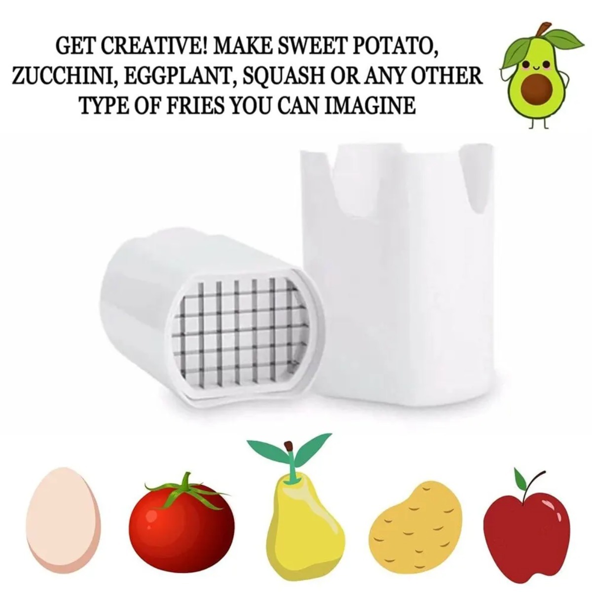 白いフライドポテトカッターツール、食品と野菜の細断機、手動式 - Korean Kitchen Gadgets のレビューと価格
