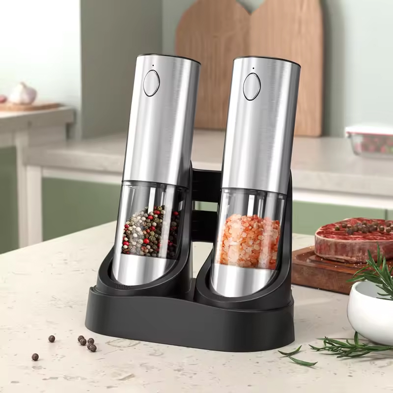 1/2 個電動自動塩 & 胡椒グラインダー、スパイスミル収納 - Korean Kitchen Gadgets のレビューと価格