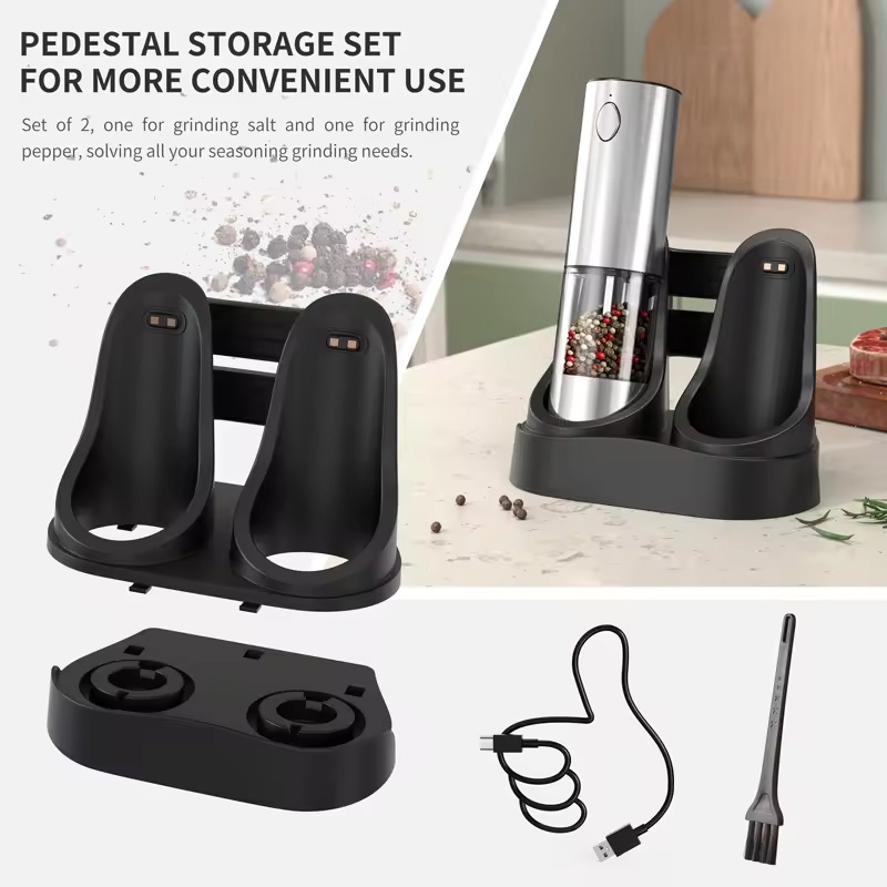 1/2 個電動自動塩 & 胡椒グラインダー、スパイスミル収納 - Korean Kitchen Gadgets のレビューと価格