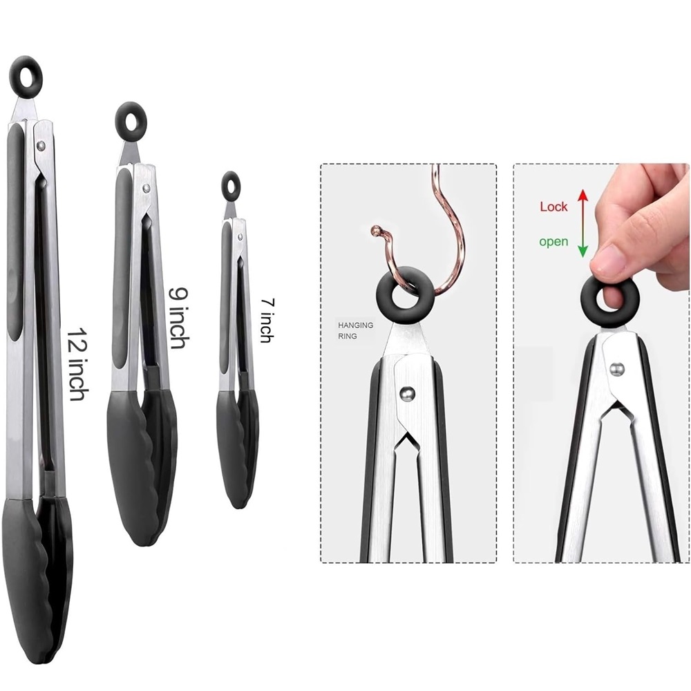 シリコーンバーベキューグリルトングキッチン調理サラダパンサー - Kitchen Gadgets Gifts のレビューと価格