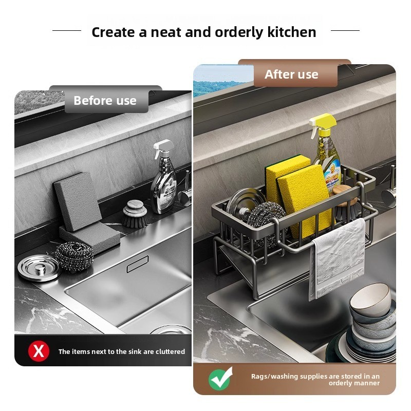 コンパクトなタップマウント式スパイス棚 – 水切りラック付き - Kitchen Gadgets Storage Ideas のレビューと価格