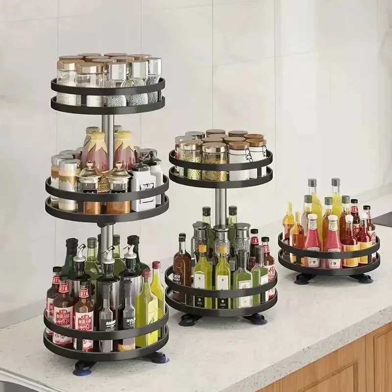 360 ° 回転可能なスパイス収納ターンテーブルキッチンオー - Kitchen Gadgets Storage Ideas のレビューと価格
