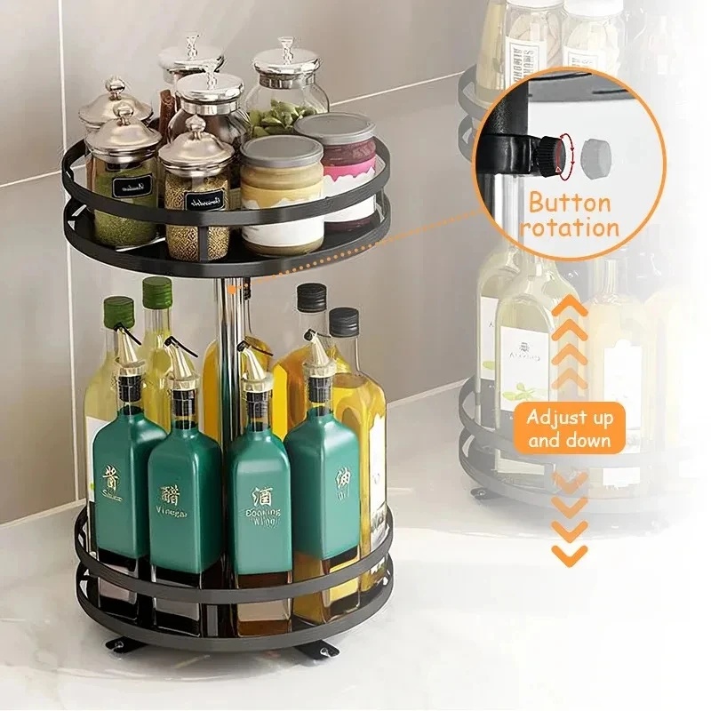 360 ° 回転可能なスパイス収納ターンテーブルキッチンオー - Kitchen Gadgets Storage Ideas のレビューと価格