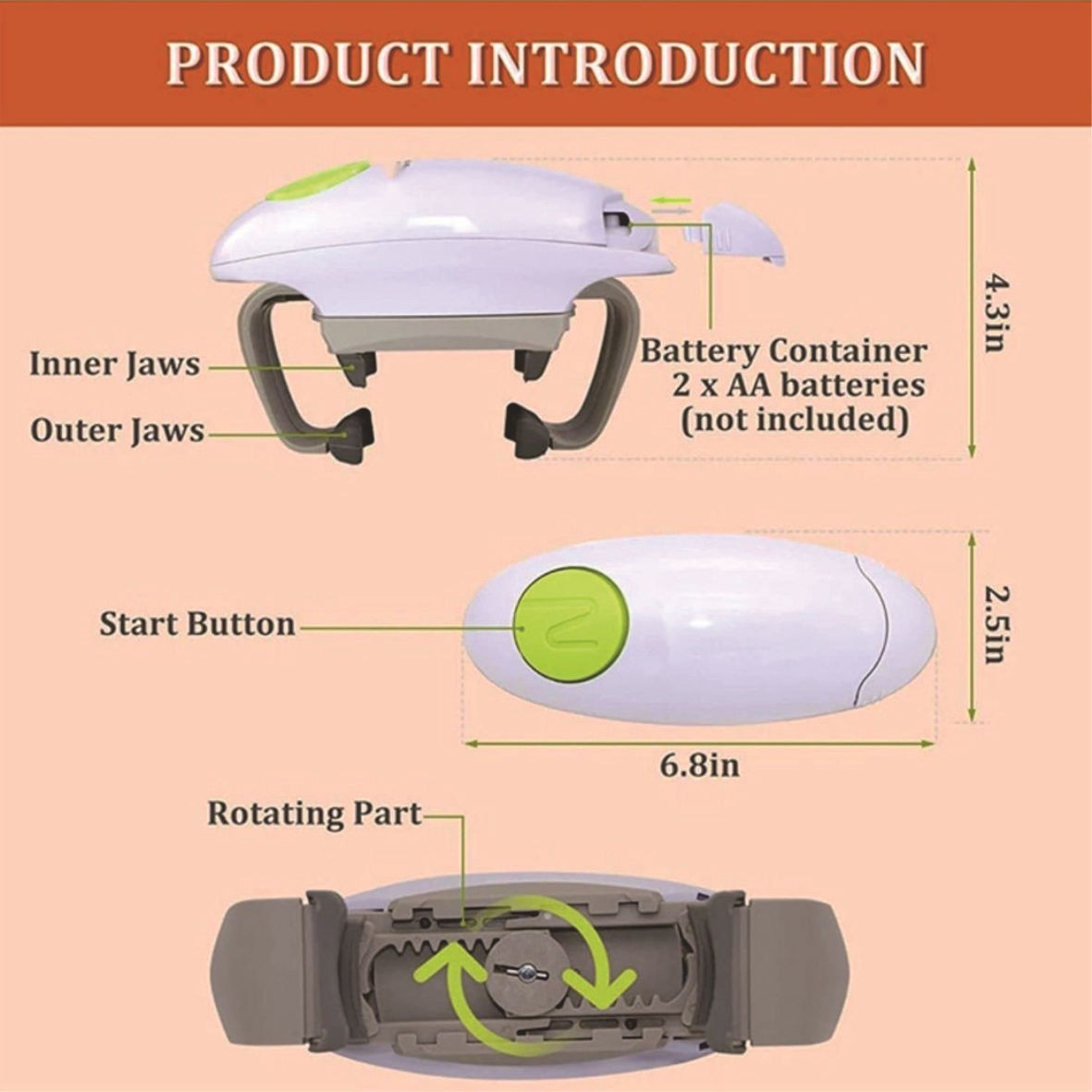 電動缶ボトル蓋オープナー ワンボタン自動ボトルキャップオープ - Electric Can Opener のレビューと価格