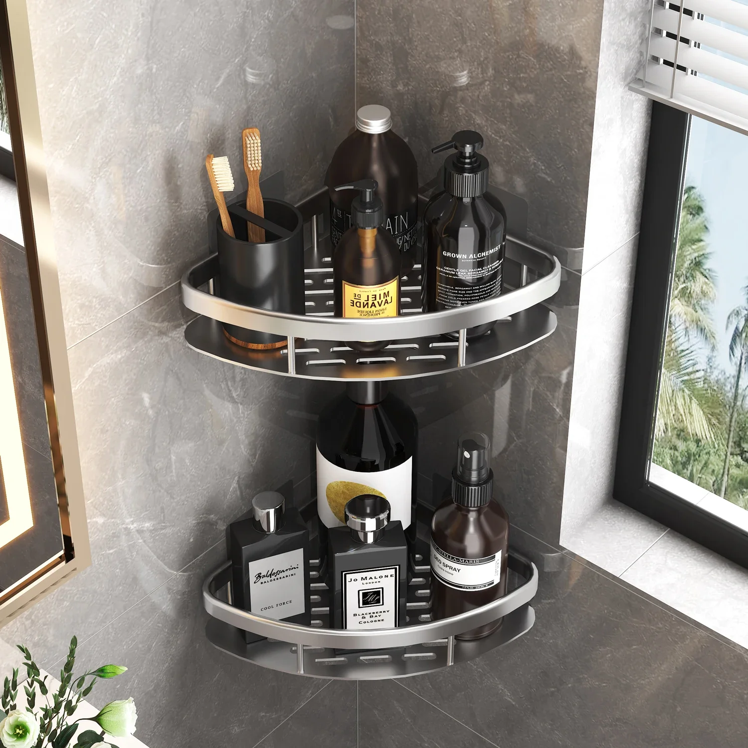 バスルームの棚キッチン収納オーガナイザーアルミ合金シャンプー - Kitchen Gadgets Storage Ideas のレビューと価格