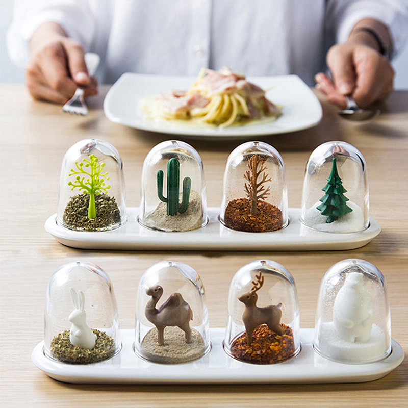 スパイスジャー,4個,4シーズン,クリエイティブな動物の調味 - Korean Kitchen Gadgets のレビューと価格